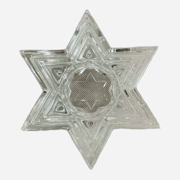 Vintage Crystal Candle Holder WMF Stacked Star of David Candle Stick Holder - Picture 5 of 7